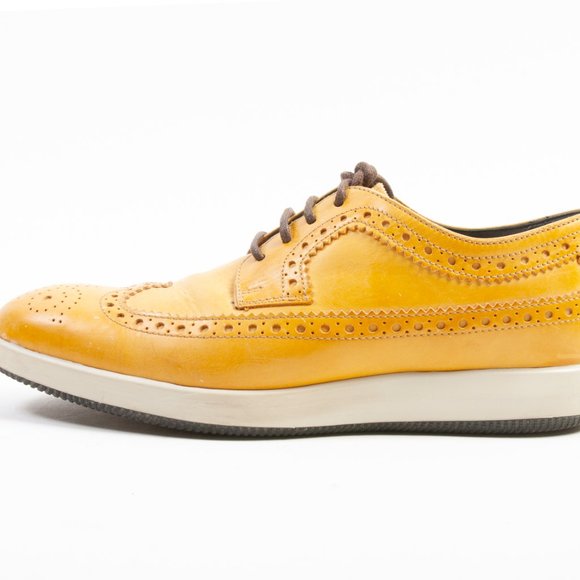 Hogan Mustard Yellow Casual Wingtip Shoes - Picture 2 of 5